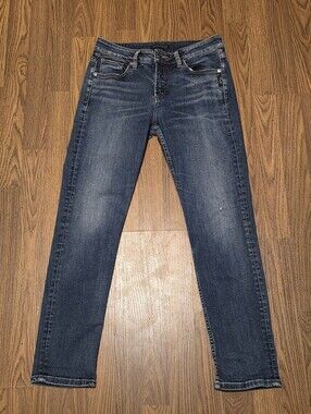 Silver Jeans Co Women's Avery Slim Dark Wash Denim Jeans W29 L29 D90